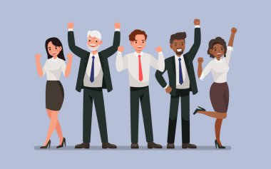 İş takım çalışması karakter vektör illüstrasyon tasarımı.