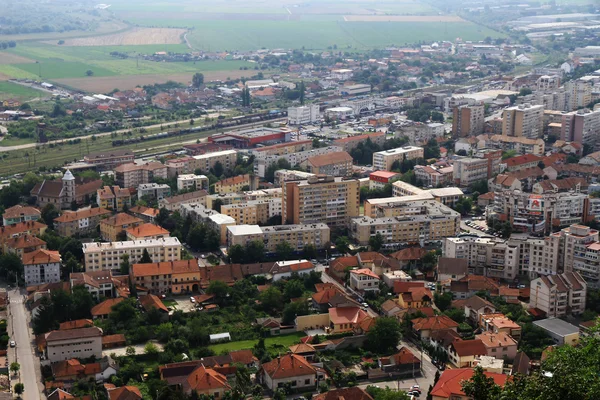 Panorama of the Romanian city bird's-eye view. — Stock Photo, Image