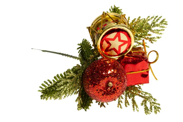 Decoraties voor de vakantie van Kerstmis en Nieuwjaar. geïsoleerd. — Stockfoto