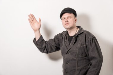 Heyecanlı adam harika fikir işaret 