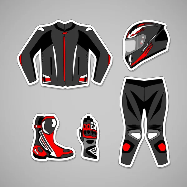 Équipement Protection Moto Avec Style Rue — Image vectorielle