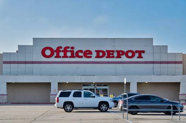 Houston Texas Verenigde Staten 2020 Kantoor Depot Winkel Buitenkant Houston — Stockfoto