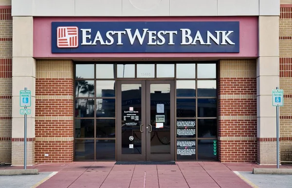 Houston Texas Usa 2020 East West Bank Front Entrance Houston — 스톡 사진