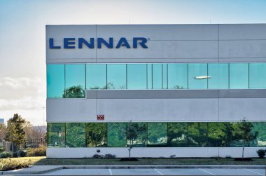 Houston, Teksas ABD 01-01-2021: Houston, TX 'teki Lennar ofis binası. Ev yapımı ve emlak işi 1954 'te kuruldu..