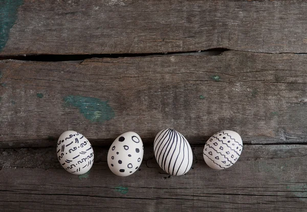 Easter eggs on wooden background — Stock Photo, Image