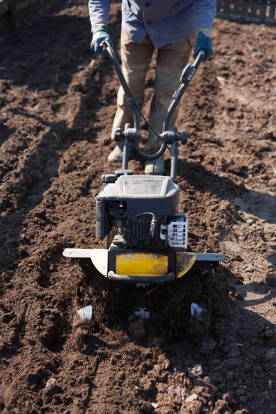 Motoculteur de jardin pour travailler — Photo