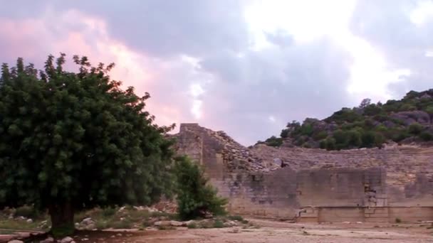 Oude Griekse theater in Patara, Turkije — Stockvideo