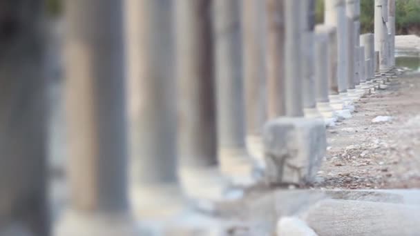 Kolom van de oude tempel van Patara, Likya, Turkije — Stockvideo