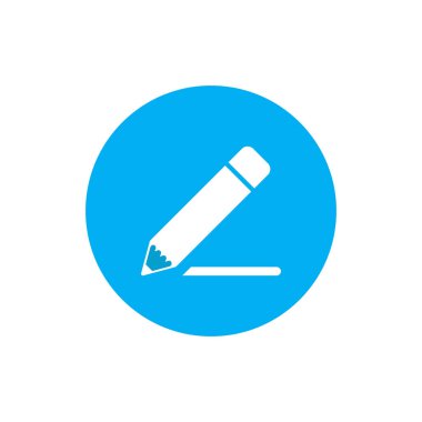 Düz Stil Kalem Simgesi Vektörü. Sabit Logo İllüstrasyonu