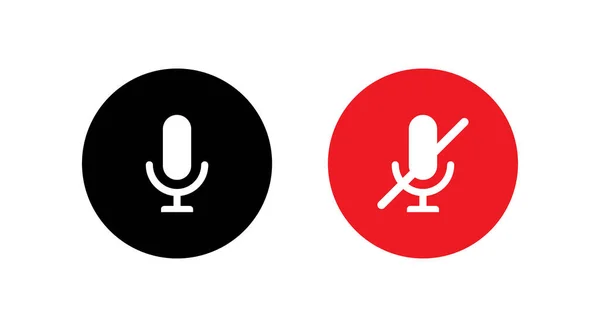 Microphone Mute Mic Icon Vecteur Dans Style Plat Isolé Sur — Image vectorielle