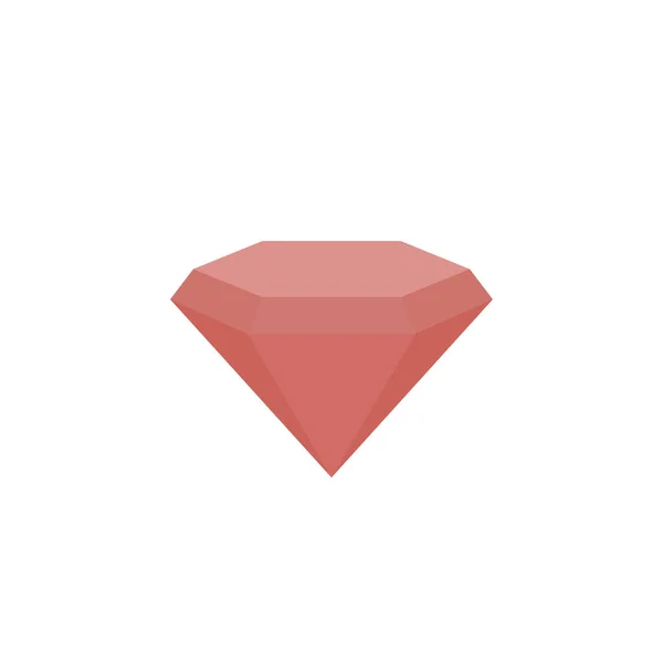 Red Diamond Icon Vector Flachen Stil Teure Edelstein Symbol Illustration — Stockvektor