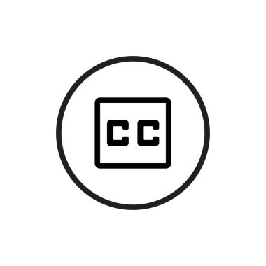 CC Simge Vektörü. Başlık Sembol İllüstrasyonu