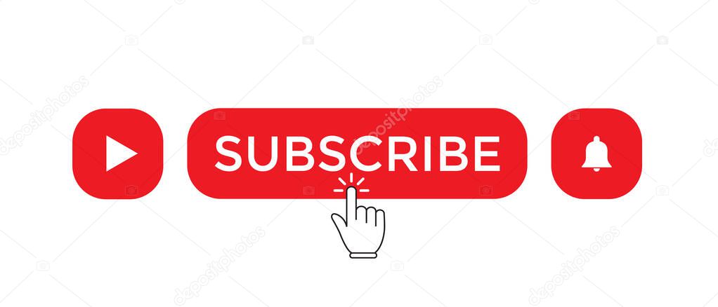 Click The Subscribe Button Vector in Flat Style