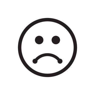 Hayal kırıklığına uğramış İfade Simgesi Vektörü. Üzgün Yüz Sembol İllüstrasyonu