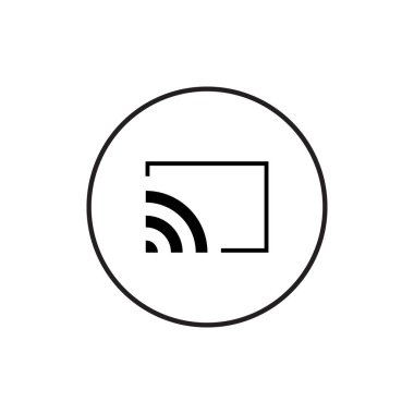 Screencast Simge Vektörü. Kromecast Sembol İllüstrasyonu