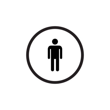 Erkek Simge Vektörü. Ayakta Kişi Sembol İllüstrasyonu