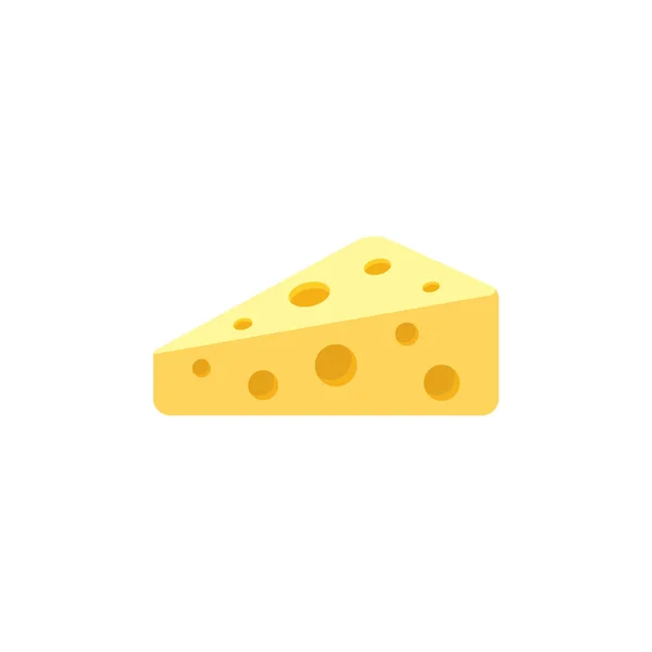 Cheese Icon Vector Plat Ontwerp Een Stukje Cheddar Illustratie — Stockvector