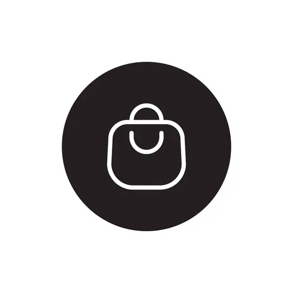 Online Shopping Bag Κουμπί Διάνυσμα Εικονίδιο — Διανυσματικό Αρχείο