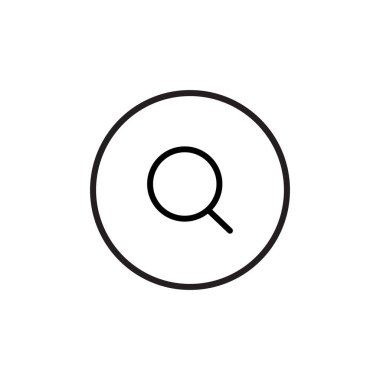 Büyüteç Düğmesi Simge Vektörü. Sembol Resmini Ara