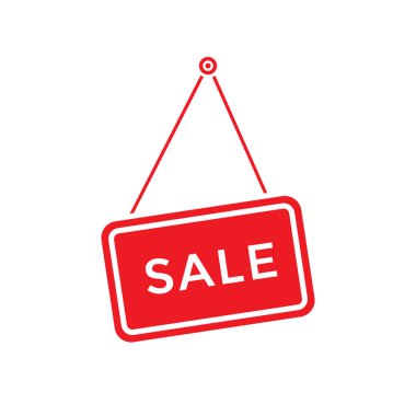 Düz Biçimli Satış Etiketi Simgesi Vektörü