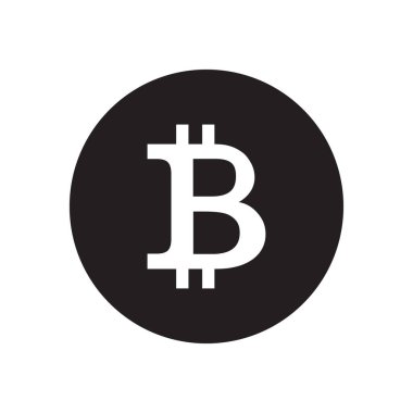 Bitcoin Şifreleme Simgesi Vektörü Beyaz Arkaplanda İzole Edildi