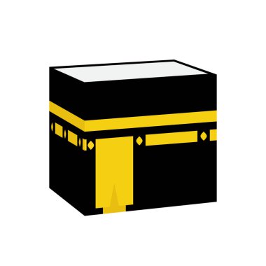 Kabe Mekke Simge Vektörü Beyaz Arkaplanda İzole Edildi