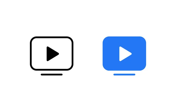 Ver Video Icono Vector Redes Sociales Streaming Videos Símbolo Ilustración — Vector de stock