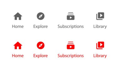 Ev, Keşif, Abonelikler ve Kütüphane. Kanal Üyeliğinin Simge Kümesi