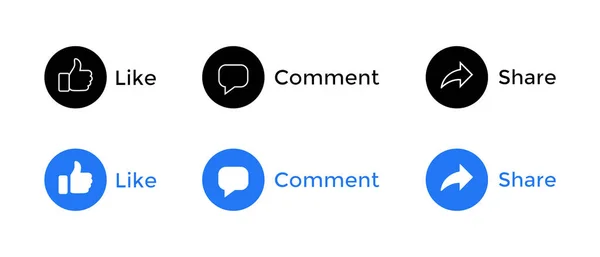 Wie Kommentar Teilen Von Social Media Button Icons Vektorillustration — Stockvektor