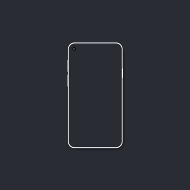 Düz Tasarım Biçiminde Modern Çerçevesiz Akıllı Telefon Vektör İllüstrasyonu