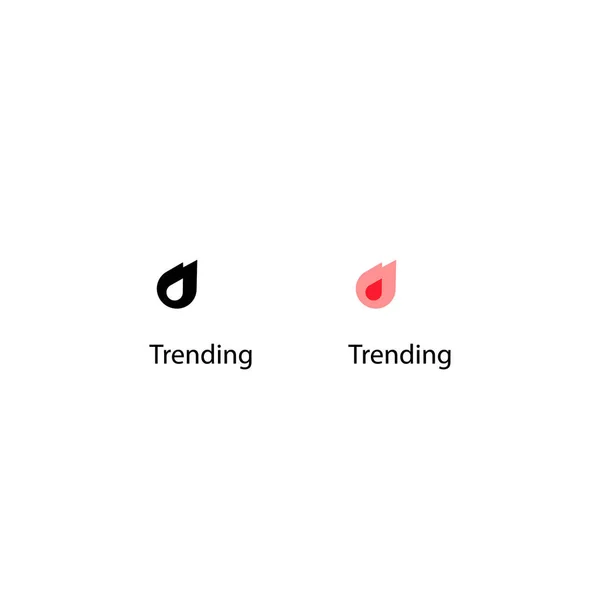 Youtube Trending Icon Vector Flame Burn Fire Hot Trendy Symbol — Stock Vector