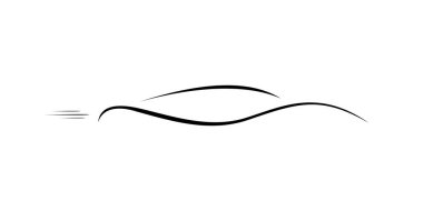 Minimalist Otomobil Logosu Simge Vektör İllüstrasyonu Beyaz Arkaplanda İzole Edildi