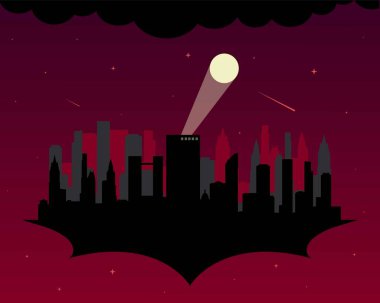 Silhouette Gotham City Background Vector Illustration clipart