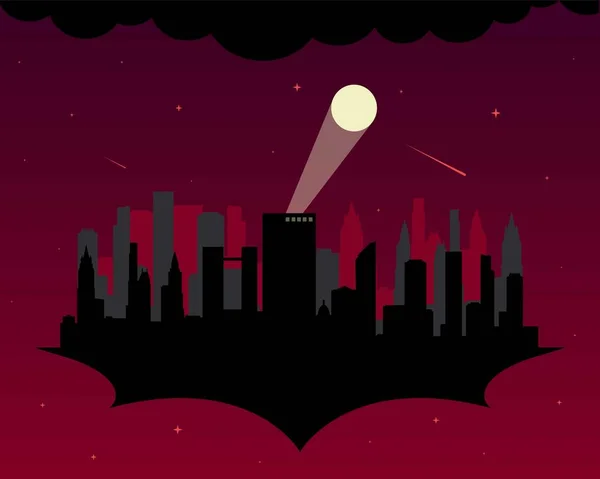 Silhouette Gotham City Illustration Vectorielle Fond — Image vectorielle