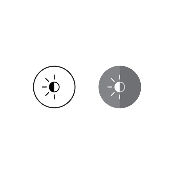 Vector Icono Botón Modo Claro Oscuro Estilo Diseño Plano — Archivo Imágenes Vectoriales