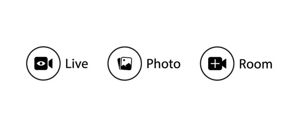 Live Foto Room Button Icon Vektor Von Social Media Elementen — Stockvektor