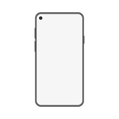 Smartphone Mockup Simge Vektörü ve Boş Ekran Çizimi