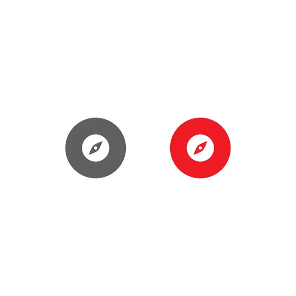 Flat Design 스타일 Explore Button Icon Vector 상징의 — 스톡 벡터