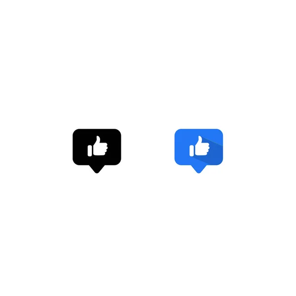 Tipo Thumb Icon Vector Speech Bubbles — Vettoriale Stock