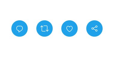 Tweet at, Retweet at ve paylaş. Sosyal Medya Simgesi. Vektör İllüstrasyonu