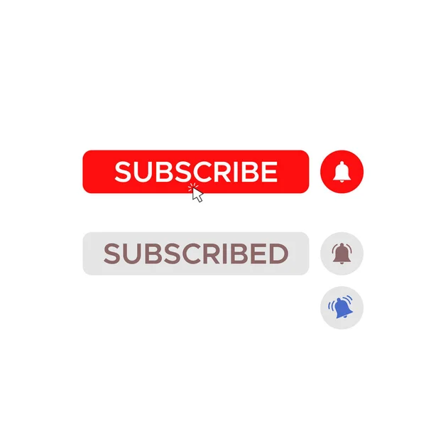 Subscribe Button Icon Vector Clicking Subscribed Image — Stock Vector