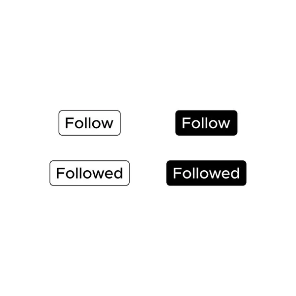 Follow Followed Button Icon Vector — Stock Vector