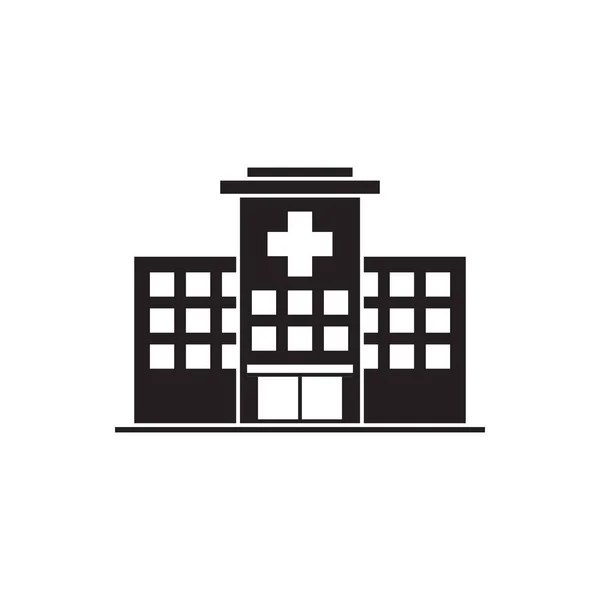 Vettore Icone Dell Edificio Ospedaliero Simbolo Del Centro Salute Immagine — Vettoriale Stock
