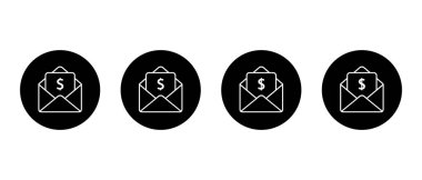 Zarf simgesi olarak siyah daire çizildi. Para ödemesi ve mali işlem posta sembolü