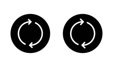 Siyah dairede ok simgesini eşzamanla. Tazeleme, yeniden yükleme ve güncelleme süreci için dairesel dönüş sembolü