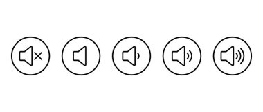 Dairesel hatlarda ses düzeyi simgesi. Ses dalgaları sembollü hoparlör