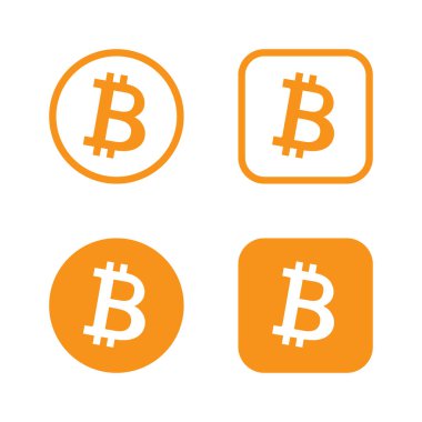 Bitcoin simgesi. Kripto para birimi logosu sembolü. BTC bozuk para işareti