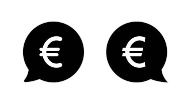 Avro ikonlu konuşma balonu. Para sohbeti ve finansal iletişim sembolü