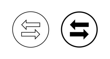 Ok simgesini dairesel çizgilerle değiştir. Yön, yön bulma ve takas sembolü. Çift yönlü ok işareti