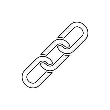 Beyaz arkaplanda zincir çizgisi simgesi izole edildi. Bağlantı, bağlantı ve eklenti sembolü